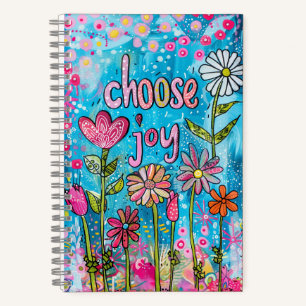 *~* AN1  Floral Fantasy Whimsical Happy Choose Joy Notebook