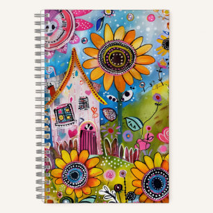 *~* AN1  Floral Fantasy  Whimsical Happy Colorful Notebook