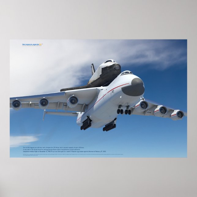 An-225 Mriya Plane with Buran Shuttle Poster (Front)