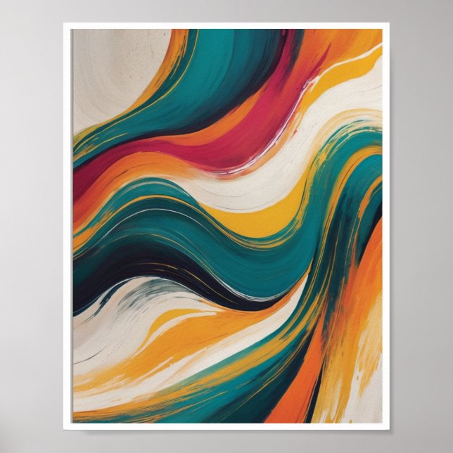 An Abstract Art Wall Poster Fluidity and Movement (Front)