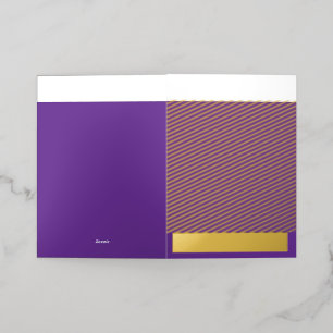 An abstract blend of vibrant purple and pink hues foil greeting card