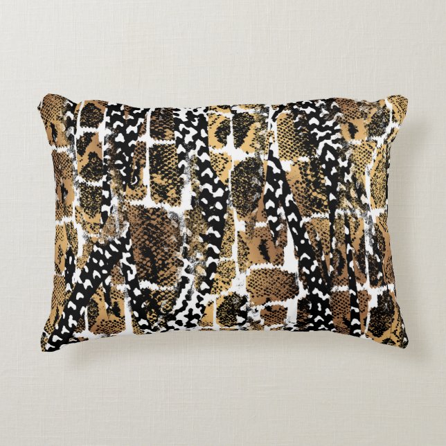 An abstract design that transforms an animal skin decorative cushion (Front)