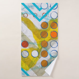 an abstract painting bath towel