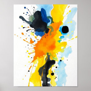 An Abstract Painting Featuring Vibrant Poster