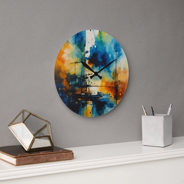 an abstract painting wall clock (Office)