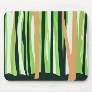 an abstract, stylised image of a forest mouse pad