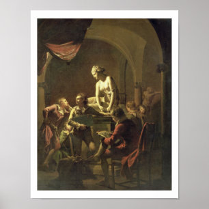 An Academy by Lamplight, c.1768-69 (oil on canvas) Poster