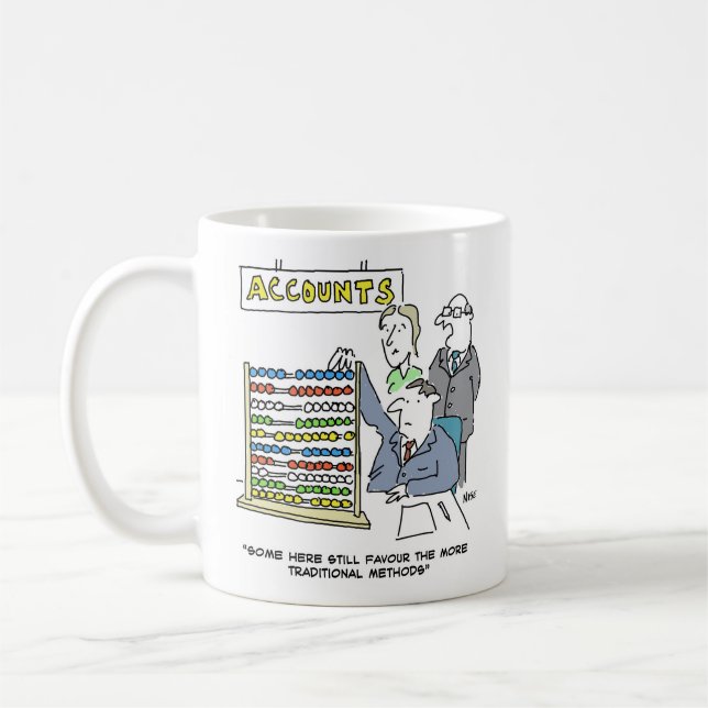 An Accountant Using an Abacus at Work Coffee Mug (Left)