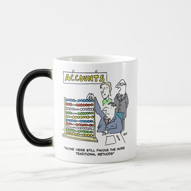 An Accountant Using an Abacus at Work Magic Mug (Left)