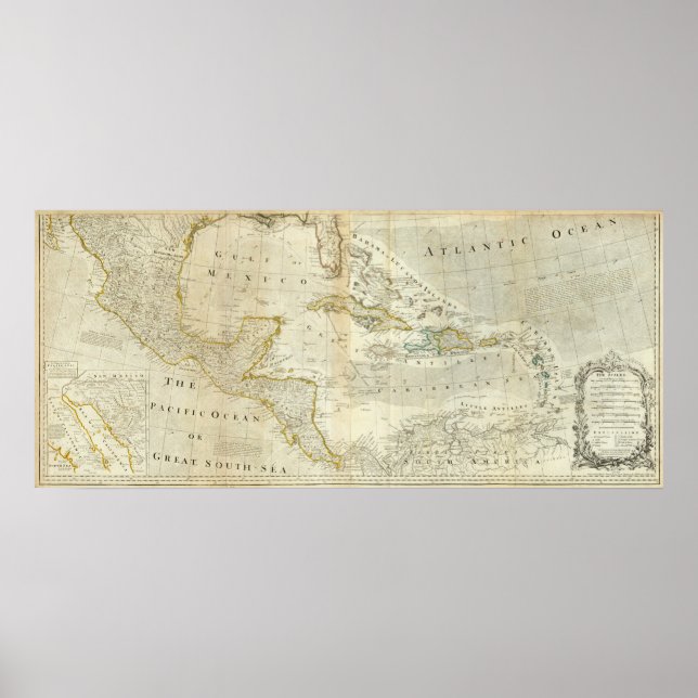 An Accurate Map Of North America Southern section Poster (Front)