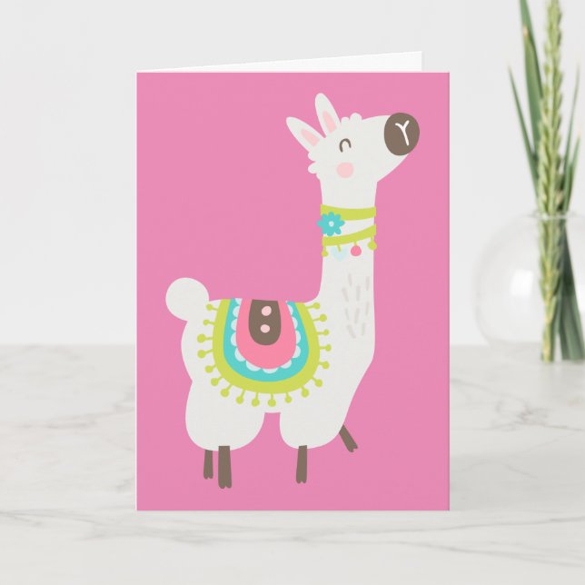 An Adorable Alpaca, Birthday Card (Front)