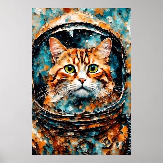 an adorable cat astronaut poster (Front)
