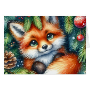 An adorable Christmas red fox