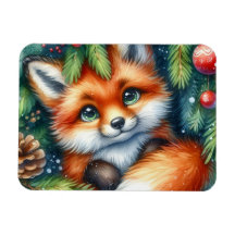 An adorable Christmas red fox