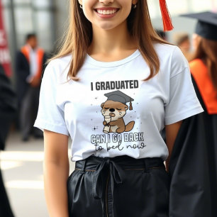 An adorable otter with a funny graduation saying Tri-Blend shirt