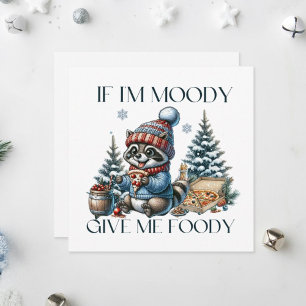 An adorable raccoon indulging in a slice of pizza. holiday card
