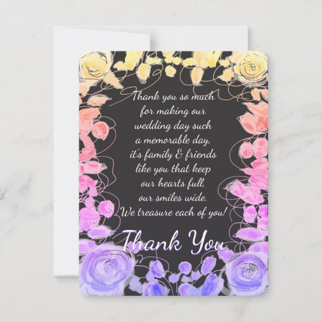 An Adorable Wedding Thank You In Summer Colours RSVP Card (Front)