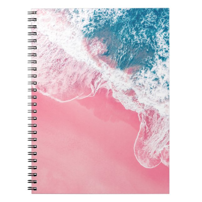 An aerial view of a pink sandy beach in New South  Notebook (Front)