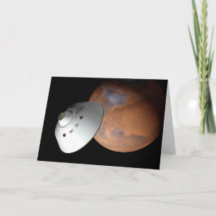 An Aeroshell-Encased Spacecraft Approaching Mars. Card