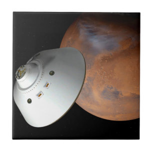 An Aeroshell-Encased Spacecraft Approaching Mars. Ceramic Tile