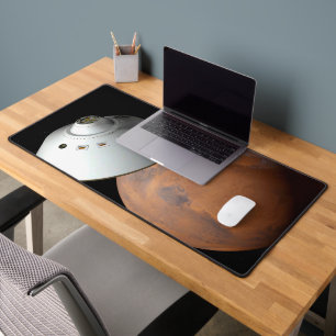 An Aeroshell-Encased Spacecraft Approaching Mars. Desk Mat