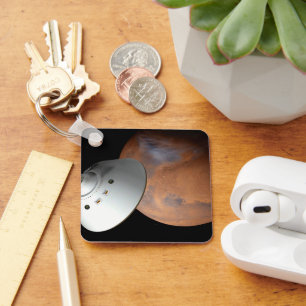 An Aeroshell-Encased Spacecraft Approaching Mars. Key Ring