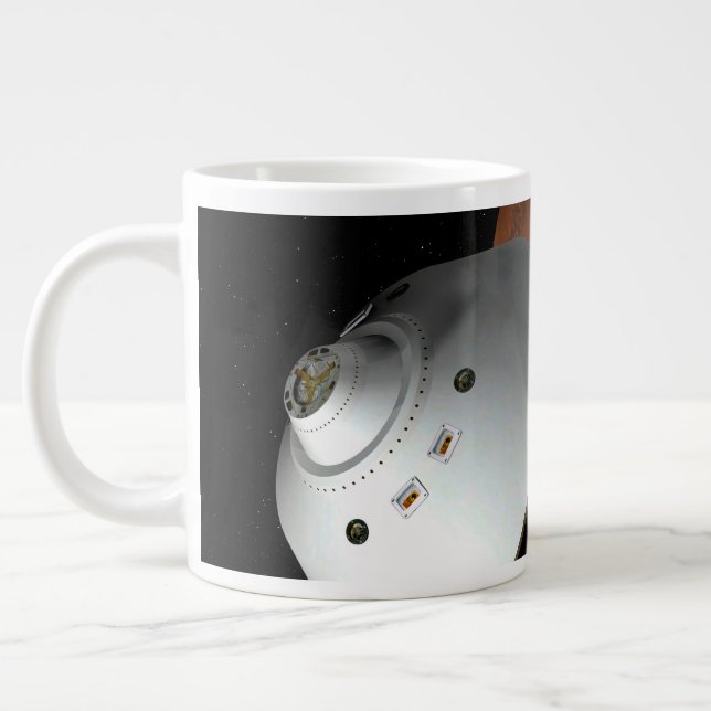 An Aeroshell-Encased Spacecraft Approaching Mars. Large Coffee Mug (Left)