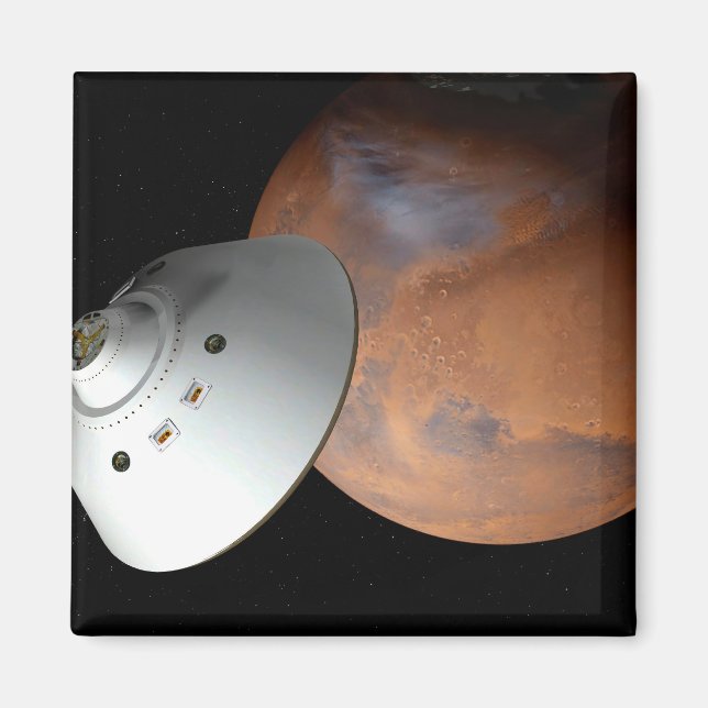 An Aeroshell-Encased Spacecraft Approaching Mars. Magnet (Front)