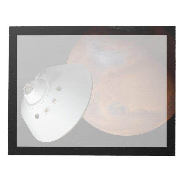 An Aeroshell-Encased Spacecraft Approaching Mars. Notepad (Front)