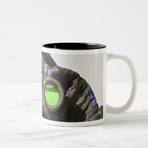 An Afghan soldier scans the horizon Two-Tone Coffee Mug