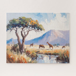 An African Landscape in Golden Light Jigsaw Puzzle