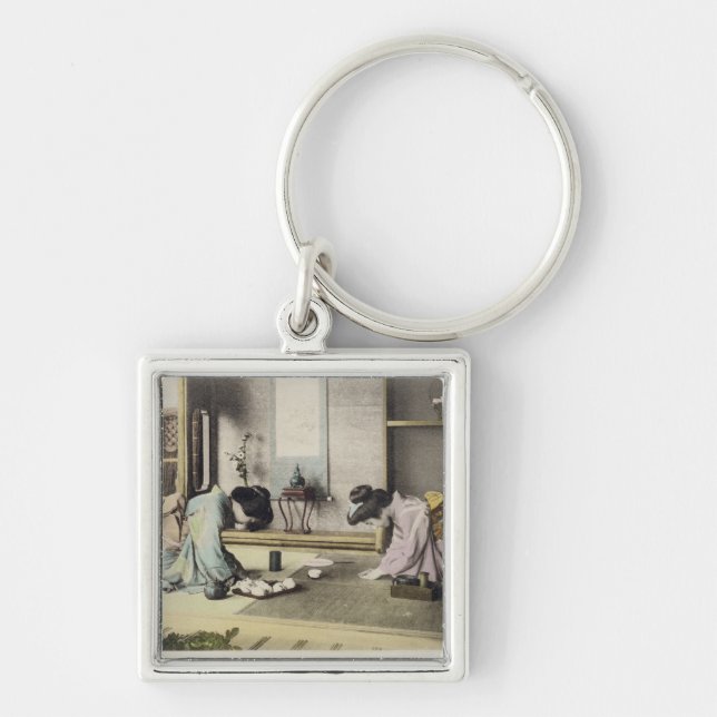 An Afternoon Call, c.1880 (hand coloured albumen p Key Ring (Front)