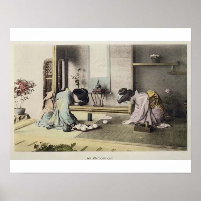 An Afternoon Call, c.1880 (hand coloured albumen p Poster (Front)