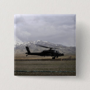 An AH-64A Apache taking off 15 Cm Square Badge