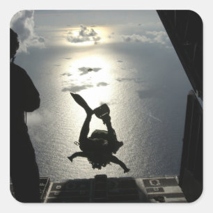 An Air Force pararescueman Square Sticker