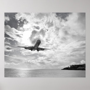 An airliner comes in for a landing at Princess Poster