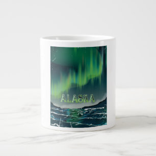 An Alaskan Aurora Vintage Travel poster Large Coffee Mug