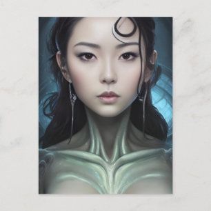 An Alien Scifi Woman Postcard