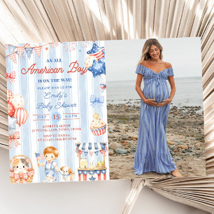 An All American Boy Baby Shower Party Invitation