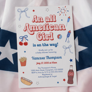 An All American Girl Baby Shower Invitation