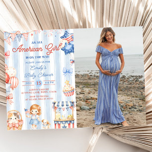 An All American Girl Baby Shower Party Invitation