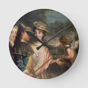 An Allegory of Courtship Round Clock