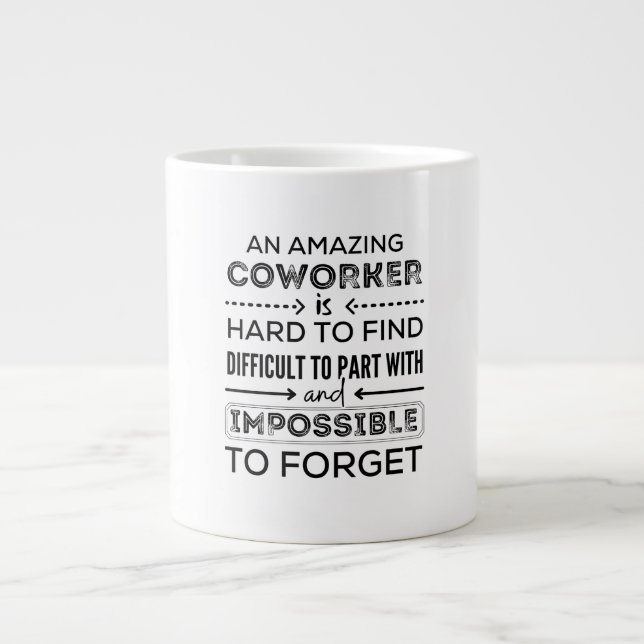 An amazing coworker is hard to find difficult large coffee mug (Front)