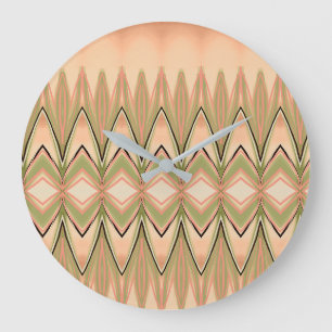 An Amazing Design With Green And Coral Large Clock