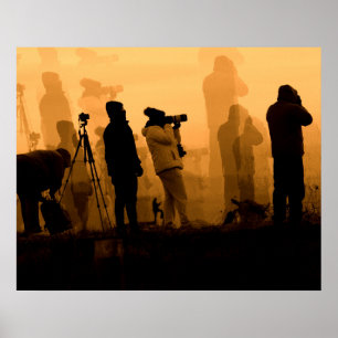 An Amazing Sunset - Photographing Geese at Sunset Poster