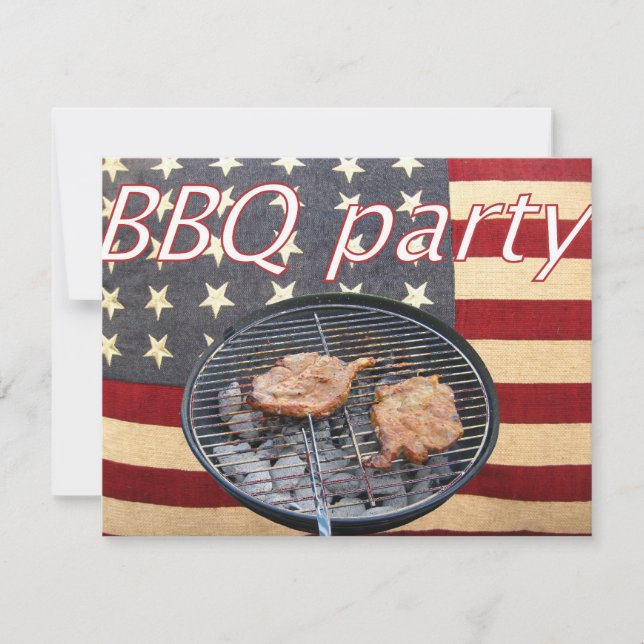 An American BBQ party Invitation (Front)