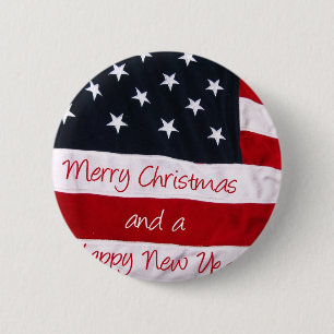 An American Christmas greeting 6 Cm Round Badge