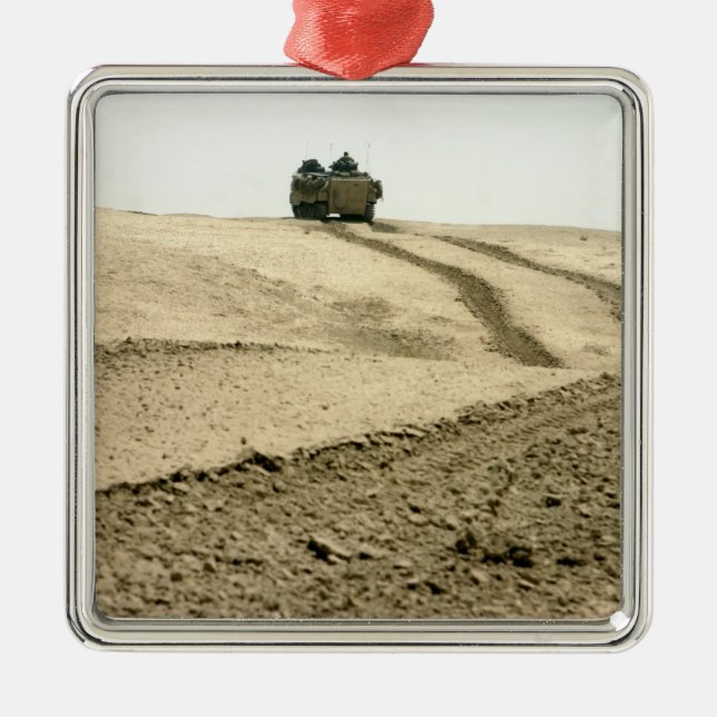 An amphibious assault vehicle metal tree decoration (Front)