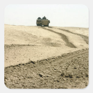 An amphibious assault vehicle square sticker