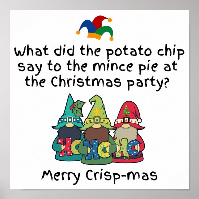 An Amusing Christmas Mince Pie Joke Poster (Front)